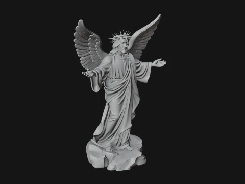 Winged Christ Statue Design 1 - 3D Print Model 3D Print Model