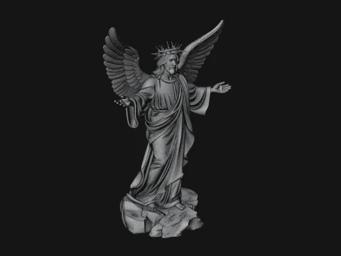 Winged Christ Statue Design 1 - 3D Print Model 3D Print Model