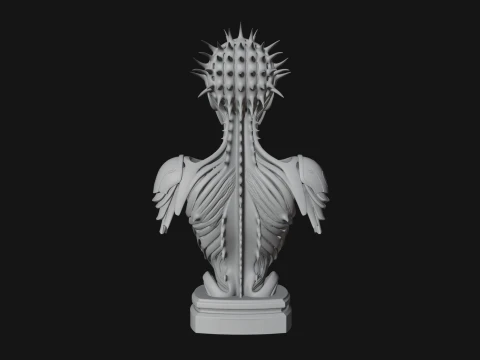 Biomechanical Alien Bust Statue Design 1 - 3D Print Model 3D Print Model