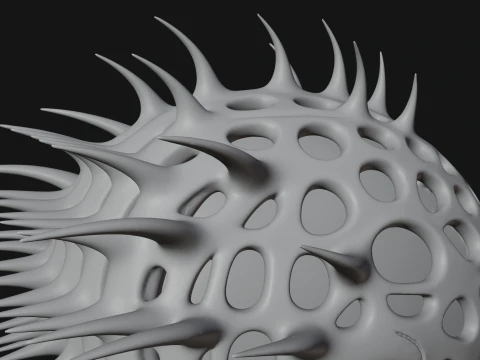 Biomechanical Alien Bust Statue Design 1 - 3D Print Model 3D Print Model