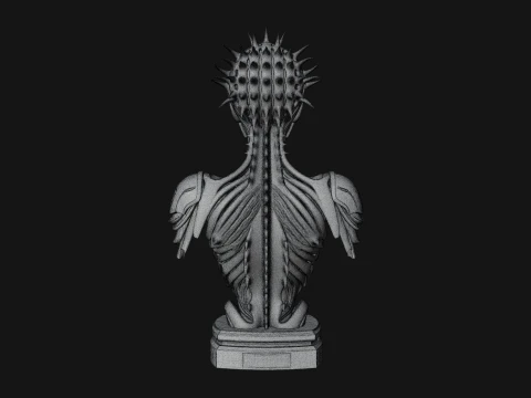 Biomechanical Alien Bust Statue Design 1 - 3D Print Model 3D Print Model