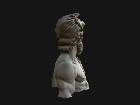 Hercules Lion Pelt Bust Statue Design 1 - 3D Print Model 3D Print Model