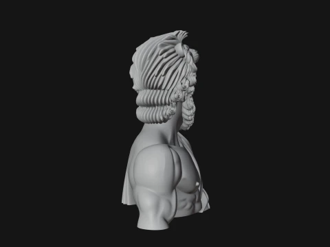 Hercules Lion Pelt Bust Statue Design 1 - 3D Print Model 3D Print Model