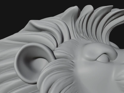 Hercules Lion Pelt Bust Statue Design 1 - 3D Print Model 3D Print Model
