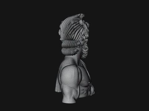 Hercules Lion Pelt Bust Statue Design 1 - 3D Print Model 3D Print Model