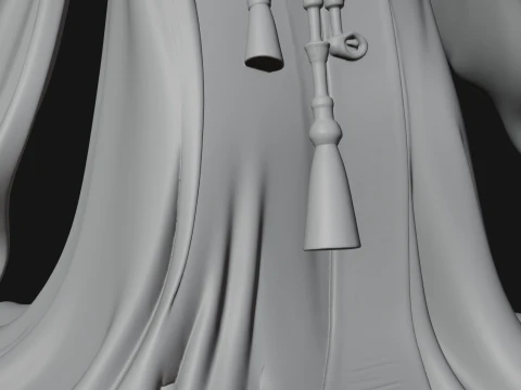 Hooded Wizard with Staff Statue Design 5 - 3D Print Model 3D Print Model