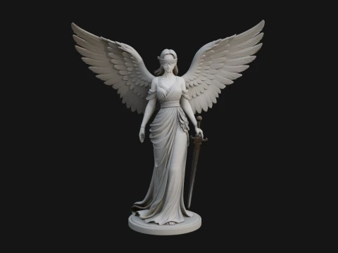 Winged Angel Woman Statue Design 1 - 3D Print Model 3D Print Model