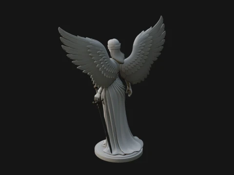 Winged Angel Woman Statue Design 1 - 3D Print Model 3D Print Model