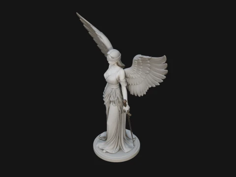 Winged Angel Woman Statue Design 1 - 3D Print Model 3D Print Model