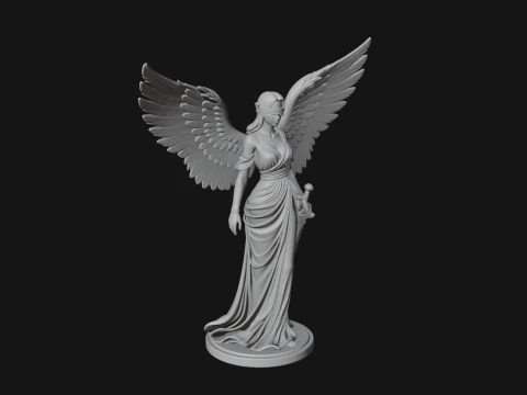 Winged Angel Woman Statue Design 1 - 3D Print Model 3D Print Model