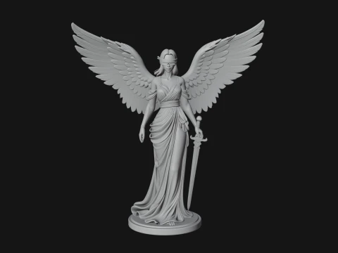 Winged Angel Woman Statue Design 1 - 3D Print Model 3D Print Model