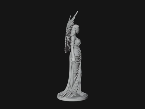 Winged Angel Woman Statue Design 1 - 3D Print Model 3D Print Model