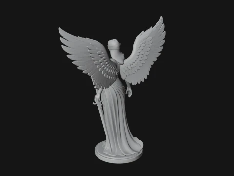 Winged Angel Woman Statue Design 1 - 3D Print Model 3D Print Model