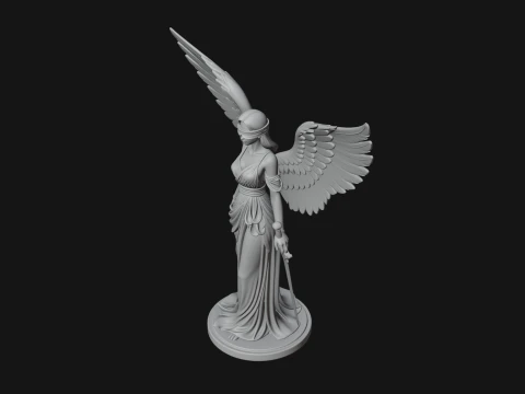 Winged Angel Woman Statue Design 1 - 3D Print Model 3D Print Model