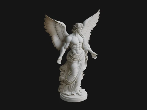 Winged Guardian Angel Statue Design 1 - 3D Print Model 3D Druckmodell