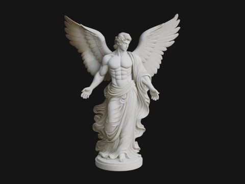 Winged Guardian Angel Statue Design 1 - 3D Print Model 3D Print Model