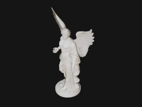 Winged Guardian Angel Statue Design 1 - 3D Print Model 3D Print Model