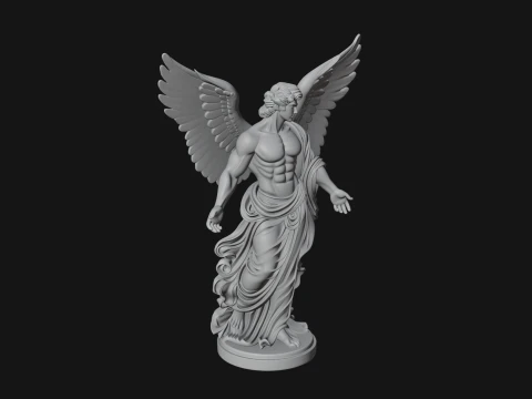 Winged Guardian Angel Statue Design 1 - 3D Print Model 3D Print Model