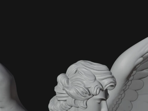 Winged Guardian Angel Statue Design 1 - 3D Print Model 3D Print Model