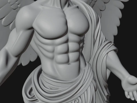 Winged Guardian Angel Statue Design 1 - 3D Print Model 3D Print Model