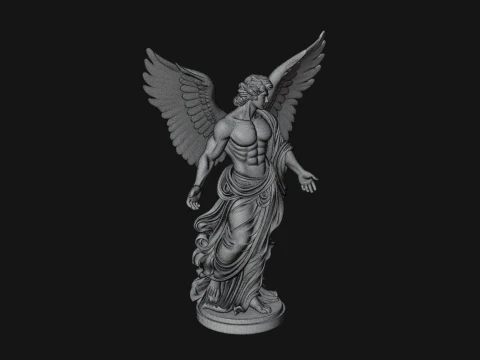 Winged Guardian Angel Statue Design 1 - 3D Print Model 3D Print Model