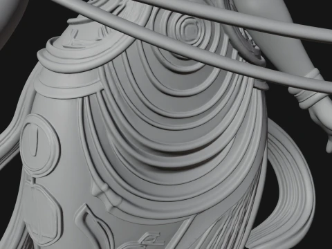 Cosmic Goddess with Rings Statue Design 1 - 3D Print Model 3D Print Model