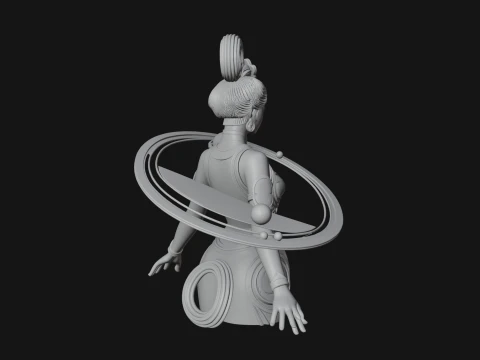 Cosmic Goddess with Rings Statue Design 2 - 3D Print Model 3D Print Model
