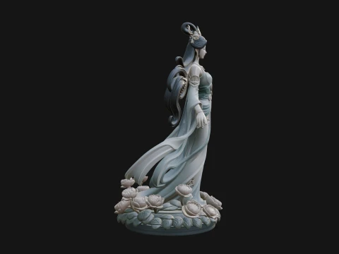 Flying Celestial Fairy Statue Design 1 - 3D Print Model 3D Print Model