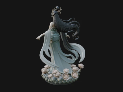Flying Celestial Fairy Statue Design 1 - 3D Print Model 3D Print Model
