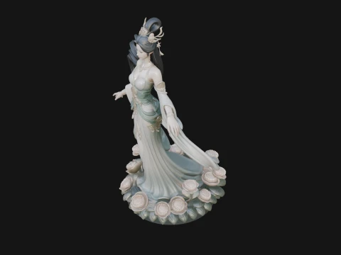 Flying Celestial Fairy Statue Design 1 - 3D Print Model 3D Print Model