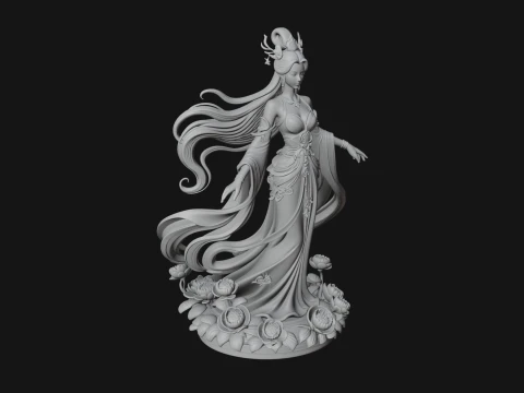 Flying Celestial Fairy Statue Design 1 - 3D Print Model 3D Print Model