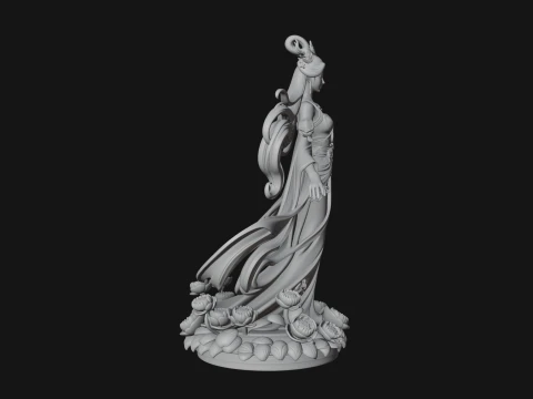 Flying Celestial Fairy Statue Design 1 - 3D Print Model 3D Print Model