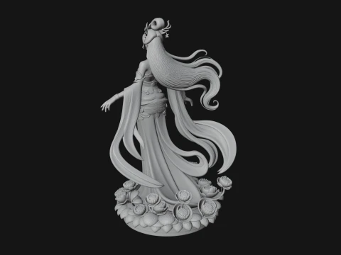 Flying Celestial Fairy Statue Design 1 - 3D Print Model 3D Print Model