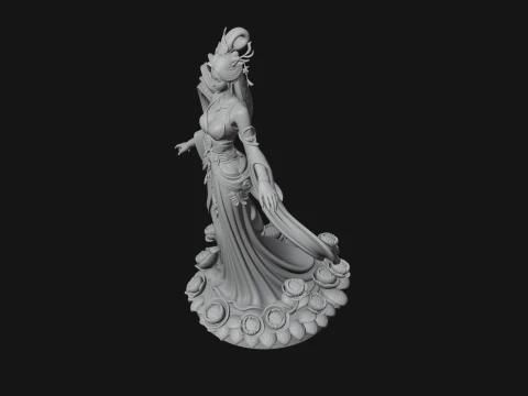 Flying Celestial Fairy Statue Design 1 - 3D Print Model 3D Print Model