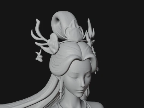 Flying Celestial Fairy Statue Design 1 - 3D Print Model 3D Print Model