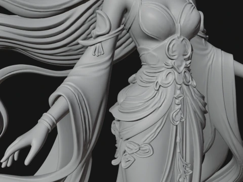 Flying Celestial Fairy Statue Design 1 - 3D Print Model 3D Print Model