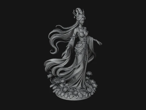 Flying Celestial Fairy Statue Design 1 - 3D Print Model 3D Print Model