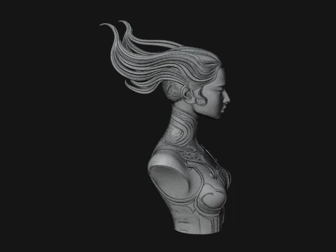 Futuristic Woman Bust Statue Design 1 - 3D Print Model 3D Print Model