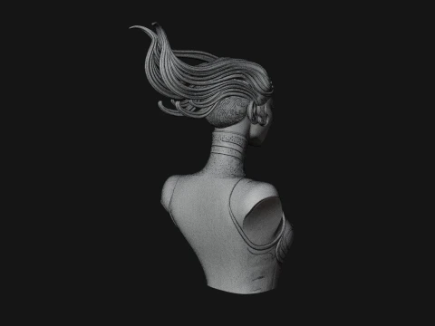 Futuristic Woman Bust Statue Design 1 - 3D Print Model 3D Print Model
