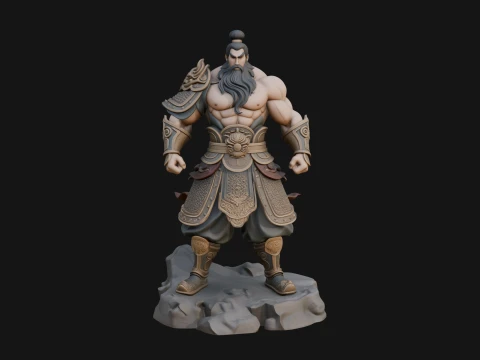 Chinese General on Rock Statue Design 1 - 3D Print Model 3D Print Model