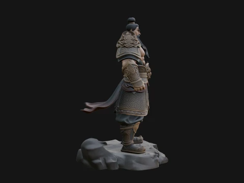 Chinese General on Rock Statue Design 1 - 3D Print Model 3D Print Model