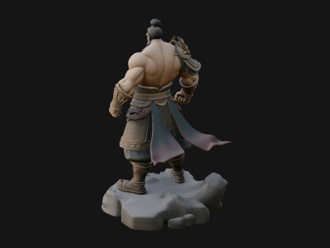 Chinese General on Rock Statue Design 1 - 3D Print Model 3D Print Model