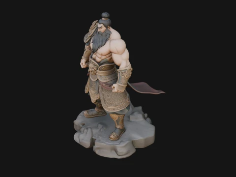 Chinese General on Rock Statue Design 1 - 3D Print Model 3D Print Model