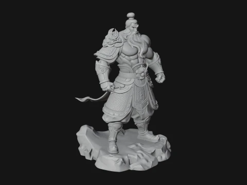 Chinese General on Rock Statue Design 1 - 3D Print Model 3D Print Model