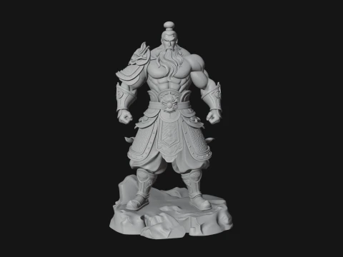 Chinese General on Rock Statue Design 1 - 3D Print Model 3D Print Model