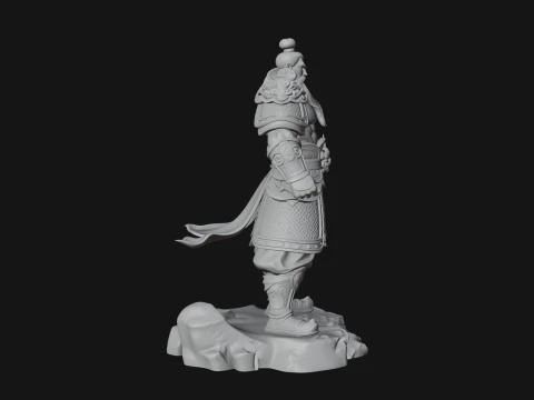 Chinese General on Rock Statue Design 1 - 3D Print Model 3D Print Model