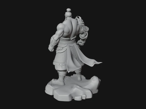 Chinese General on Rock Statue Design 1 - 3D Print Model 3D Print Model