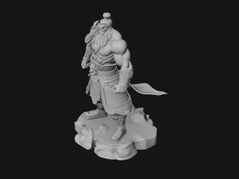 Chinese General on Rock Statue Design 1 - 3D Print Model 3D Print Model