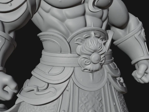 Chinese General on Rock Statue Design 1 - 3D Print Model 3D Print Model