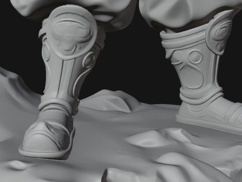 Chinese General on Rock Statue Design 1 - 3D Print Model 3D Print Model